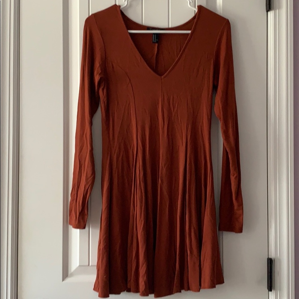 Long sleeve orange forever 21 dress